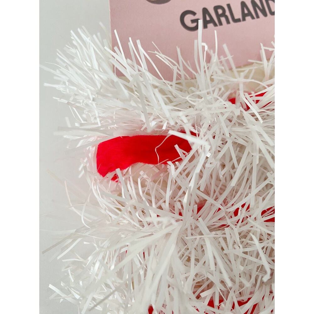Vintage Christmas Garland Red White Candy Cane 15 Ft 1970s NOS Set of 3 - Picture 5 of 9